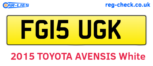 FG15UGK are the vehicle registration plates.