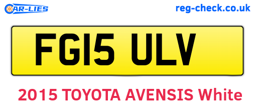 FG15ULV are the vehicle registration plates.