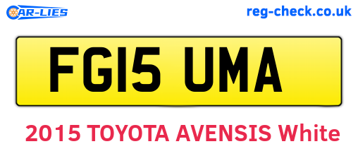 FG15UMA are the vehicle registration plates.