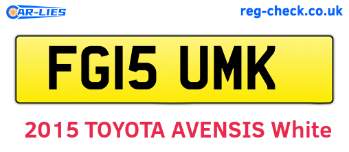 FG15UMK are the vehicle registration plates.