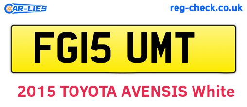 FG15UMT are the vehicle registration plates.