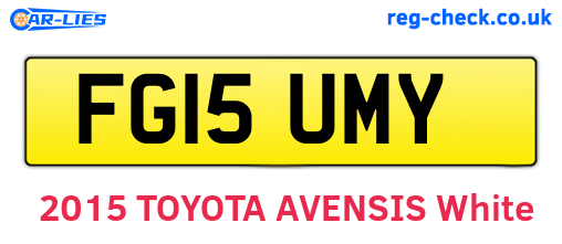 FG15UMY are the vehicle registration plates.