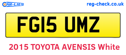 FG15UMZ are the vehicle registration plates.