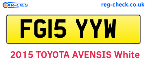 FG15YYW are the vehicle registration plates.