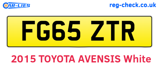 FG65ZTR are the vehicle registration plates.
