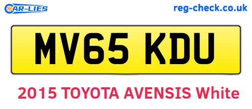 MV65KDU are the vehicle registration plates.
