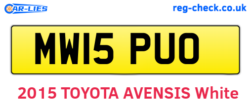 MW15PUO are the vehicle registration plates.