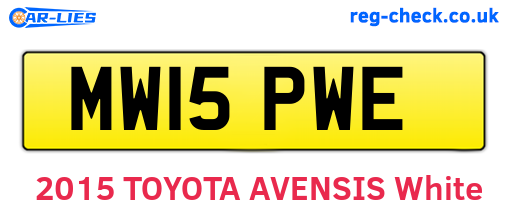 MW15PWE are the vehicle registration plates.