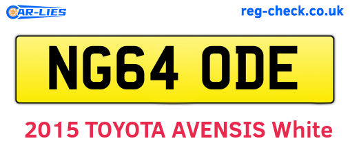 NG64ODE are the vehicle registration plates.