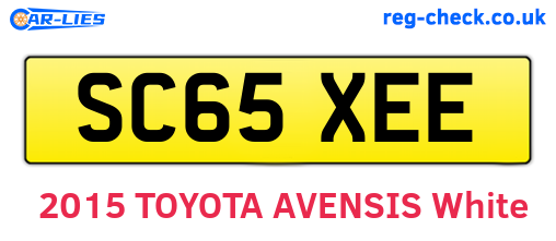 SC65XEE are the vehicle registration plates.