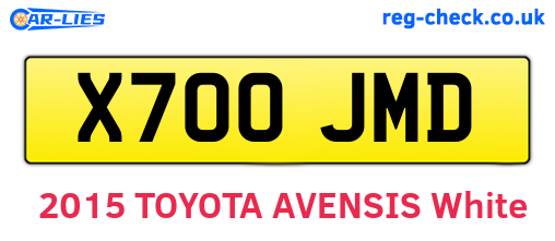 X700JMD are the vehicle registration plates.