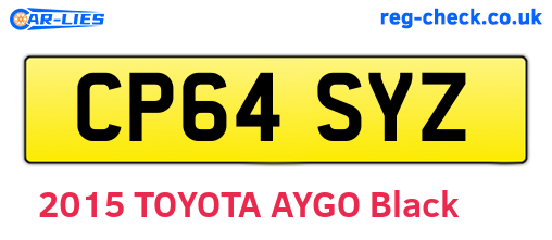 CP64SYZ are the vehicle registration plates.