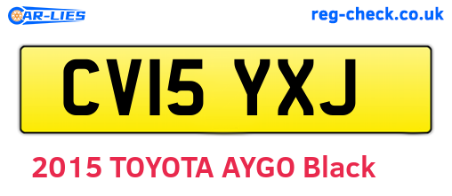 CV15YXJ are the vehicle registration plates.