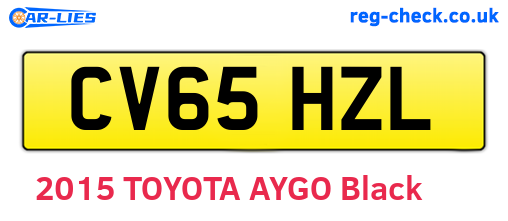 CV65HZL are the vehicle registration plates.