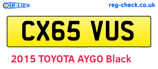 CX65VUS are the vehicle registration plates.