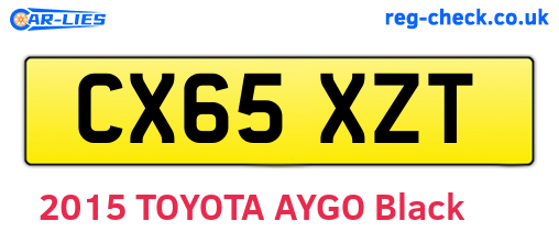 CX65XZT are the vehicle registration plates.
