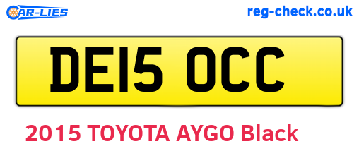 DE15OCC are the vehicle registration plates.