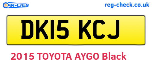 DK15KCJ are the vehicle registration plates.