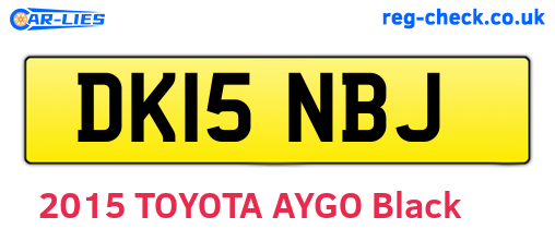 DK15NBJ are the vehicle registration plates.