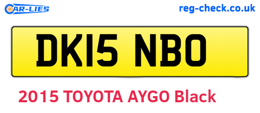DK15NBO are the vehicle registration plates.