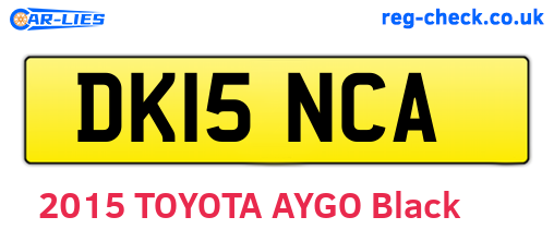 DK15NCA are the vehicle registration plates.