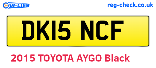 DK15NCF are the vehicle registration plates.