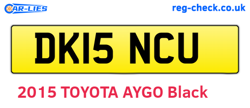DK15NCU are the vehicle registration plates.
