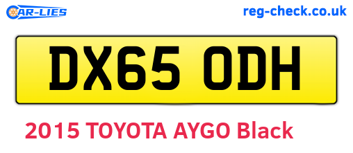 DX65ODH are the vehicle registration plates.