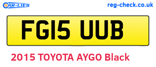 FG15UUB are the vehicle registration plates.