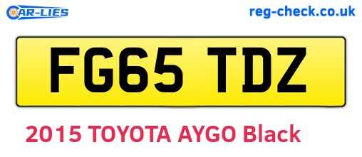 FG65TDZ are the vehicle registration plates.