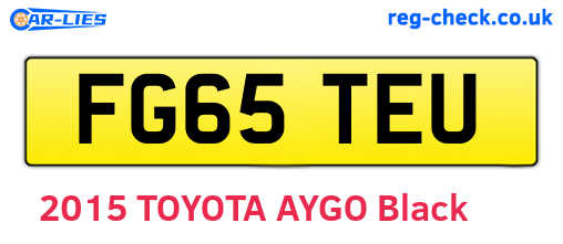 FG65TEU are the vehicle registration plates.