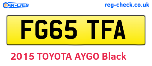FG65TFA are the vehicle registration plates.