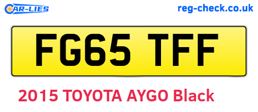 FG65TFF are the vehicle registration plates.