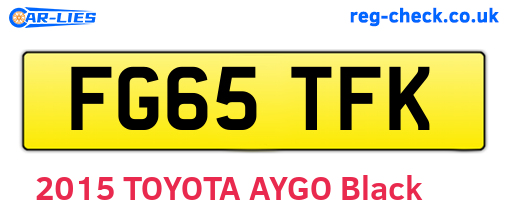 FG65TFK are the vehicle registration plates.