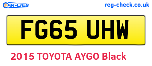 FG65UHW are the vehicle registration plates.