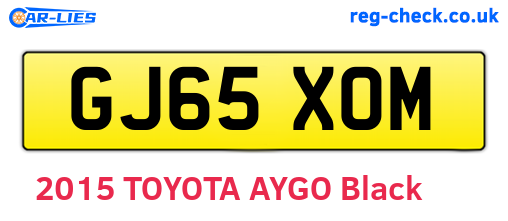 GJ65XOM are the vehicle registration plates.