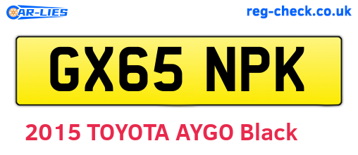 GX65NPK are the vehicle registration plates.
