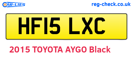 HF15LXC are the vehicle registration plates.