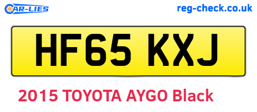 HF65KXJ are the vehicle registration plates.