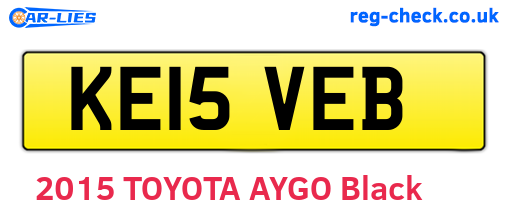 KE15VEB are the vehicle registration plates.