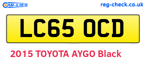 LC65OCD are the vehicle registration plates.