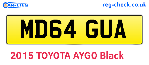 MD64GUA are the vehicle registration plates.