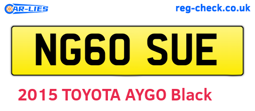 NG60SUE are the vehicle registration plates.