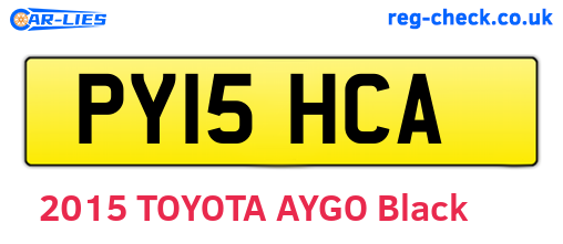 PY15HCA are the vehicle registration plates.