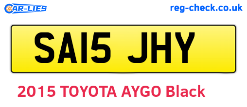SA15JHY are the vehicle registration plates.