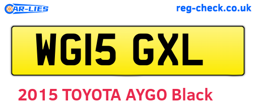 WG15GXL are the vehicle registration plates.
