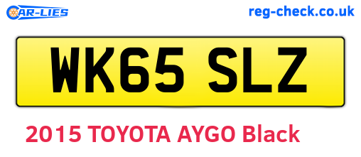WK65SLZ are the vehicle registration plates.