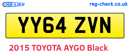 YY64ZVN are the vehicle registration plates.