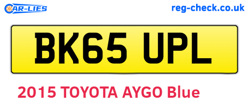 BK65UPL are the vehicle registration plates.