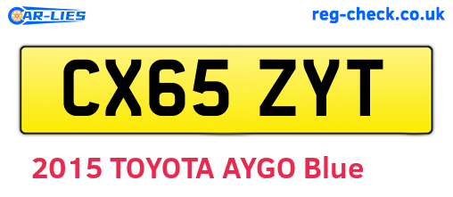 CX65ZYT are the vehicle registration plates.